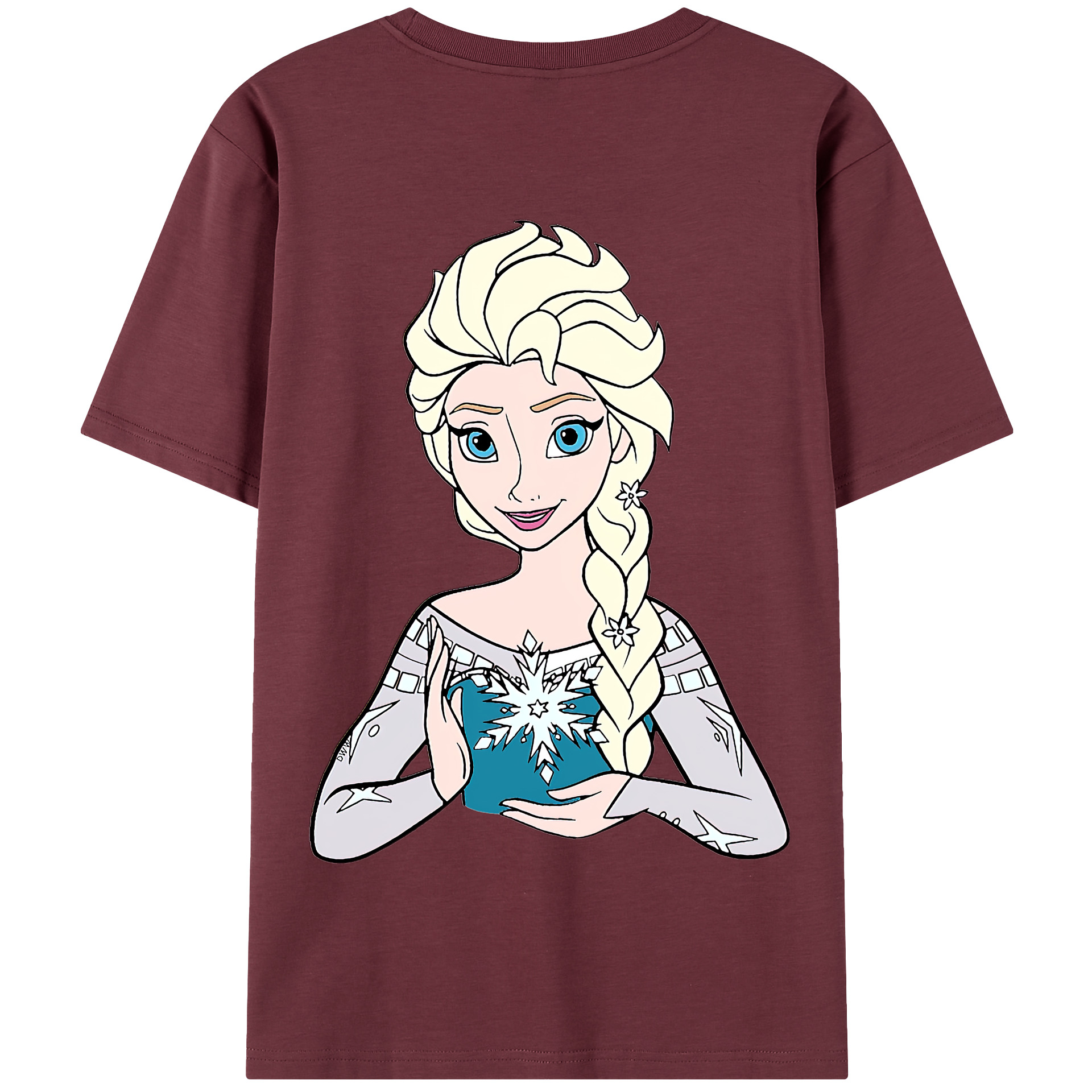 （画像用） アナと雪の女王 アンナ エルサ Frozen Anna Elsa 綿100％半袖Tシャツ（背面プリント）